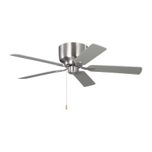 Generation Lighting Seagull 5LDH52BS - Linden 52 Hugger Ceiling Fan in Brushed Steel with Silver / American Walnut Reversible Blades