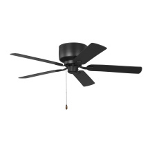 Generation Lighting Seagull 5LDH52MBK - Linden 52 Hugger Ceiling Fan in Midnight Black with Midnight Black / American Walnut Reversible