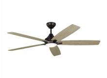 Generation Lighting Seagull 5LWDSM60AGPD - Lowden 60" Dimmable Indoor/Outdoor Integrated LED Aged Pewter Ceiling Fan with Light Kit