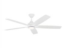 Generation Lighting Seagull 5LWDSM60RZWD - Lowden 60" Dimmable Indoor/Outdoor Integrated LED White Ceiling Fan with Light Kit