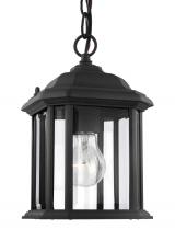 Generation Lighting Seagull 60029-12 - Kent traditional 1-light outdoor exterior semi-flush convertible ceiling hanging pendant in black fi