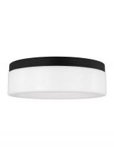 Generation Lighting Seagull 7569093S-112 - Rhett modern 1-light indoor dimmable medium ceiling flush mount in midnight black finish with concav