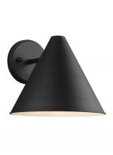 Generation Lighting Seagull 8538501-12 - Crittenden mid century modern 1-light outdoor exterior Dark Sky compliant medium wall lantern sconce