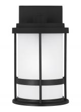 Generation Lighting Seagull 8590901D-12 - Wilburn modern 1-light outdoor exterior Dark Sky compliant small wall lantern sconce in black finish