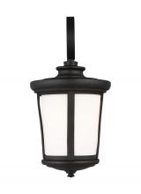 Generation Lighting Seagull 8619301-12 - Eddington modern 1-light outdoor exterior medium wall lantern sconce in black finish with cased opal