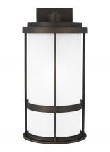 Generation Lighting Seagull 8790901D-71 - Wilburn modern 1-light outdoor exterior Dark Sky compliant large wall lantern sconce in antique bron