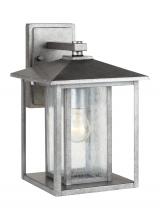 Generation Lighting Seagull 88027-57 - Hunnington contemporary 1-light outdoor exterior medium wall lantern in weathered pewter grey finish