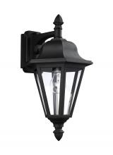 Generation Lighting Seagull 8825-12 - Brentwood traditional 1-light outdoor exterior downlight wall lantern sconce in black finish with cl