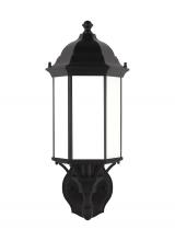 Generation Lighting Seagull 8838751-12 - Sevier traditional 1-light outdoor exterior medium uplight outdoor wall lantern sconce in black fini