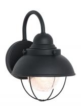 Generation Lighting Seagull 8870-12 - Sebring transitional 1-light outdoor exterior small wall lantern sconce in black finish with clear s