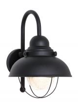 Generation Lighting Seagull 8871-12 - Sebring transitional 1-light outdoor exterior large wall lantern sconce in black finish with clear s