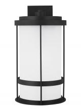 Generation Lighting Seagull 8890901DEN3-12 - Wilburn modern 1-light LED outdoor exterior Dark Sky compliant extra large wall lantern sconce in bl