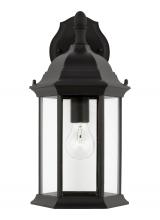 Generation Lighting Seagull 8938701-12 - Sevier traditional 1-light outdoor exterior medium downlight outdoor wall lantern sconce in black fi