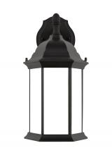 Generation Lighting Seagull 8938751-12 - Sevier traditional 1-light outdoor exterior medium downlight outdoor wall lantern sconce in black fi