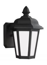 Generation Lighting Seagull 89822-12 - Brentwood traditional 1-light outdoor exterior small wall lantern sconce in black finish with smooth