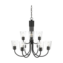 Generation Lighting Seagull GLC1169MBK - Miles Nine Light Chandelier
