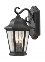 Generation Lighting Seagull OL5901BK - Martinsville traditional 2-light outdoor exterior medium wall lantern sconce in black finish with cl