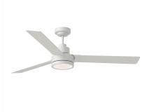 Generation Lighting Seagull 3JVR58RZWD - Jovie 58" Dimmable Indoor/Outdoor Integrated LED Matte White Ceiling Fan with Light Kit, Handhel