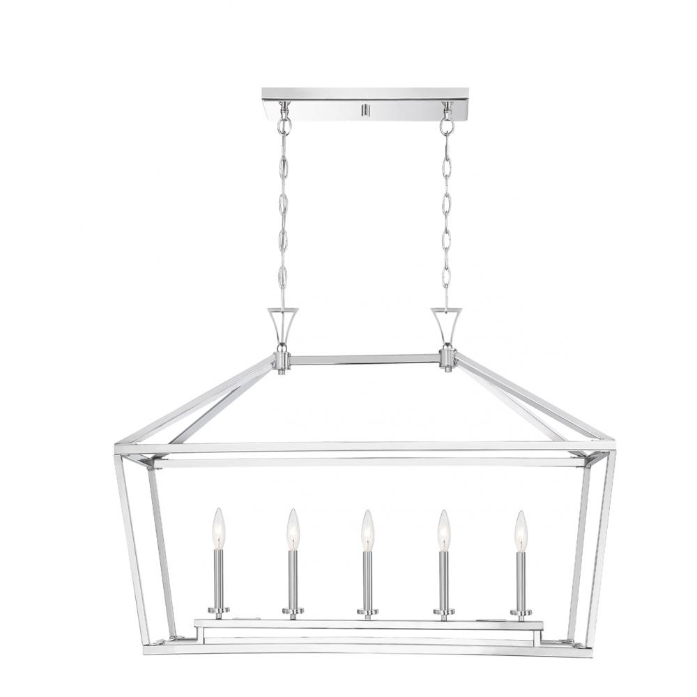 Townsend 5-Light Linear Chandelier in Polished Nickel