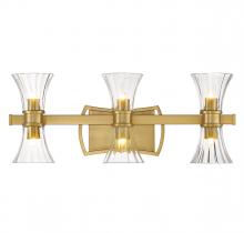  8-9702-6-322 - Bennington 6-Light LED Bathroom Vanity Light in Warm Brass