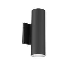 WAC Lighting WS-W190212-CS-BK - Cylinder 12" 2-Light LED WALL SCONCE 5CCT