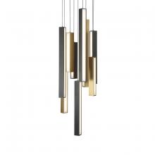 Modern Forms Luminaires PD-64809R-BK/AB-BK - Chaos Multilight Pendant Light