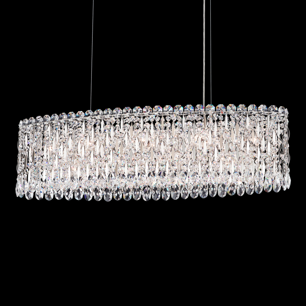 Sarella 12 Light 120V Linear Pendant in Heirloom Gold with Clear Crystals from Swarovski