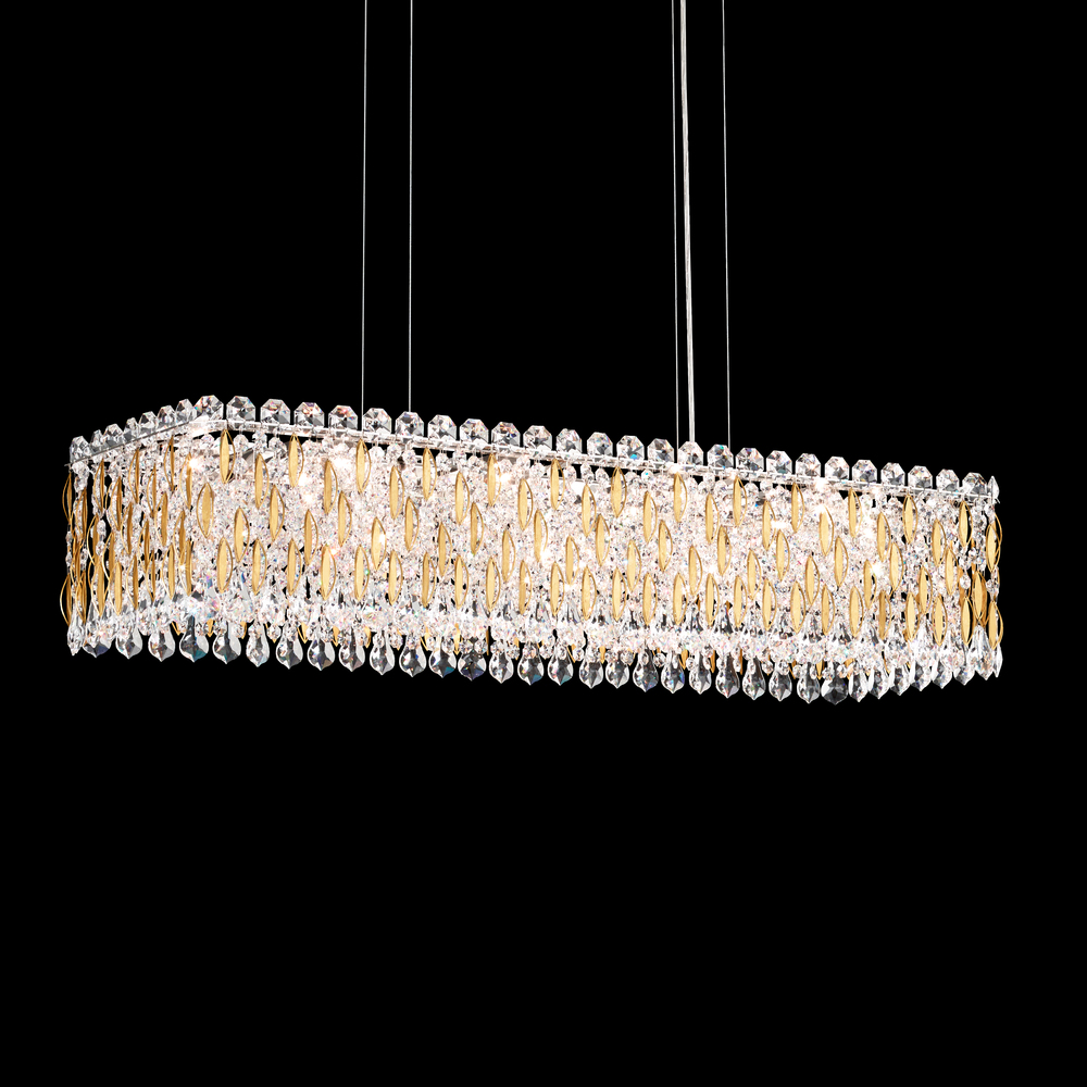 Sarella 13 Light 120V Linear Pendant in White with Clear Crystals from Swarovski