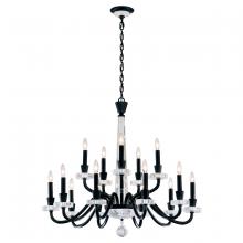 Schonbek 1870 S9338-48OH - Amadeus 15 Light 120V Chandelier in Antique Silver with Optic Haze Quartz