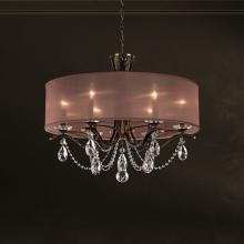  VA8306N-76H1 - Vesca 6 Light 120V Chandelier in Heirloom Bronze with Clear Heritage Handcut Crystal and White Sha