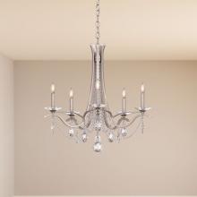 Schonbek 1870 VA8335N-48H - Vesca 5 Light 120V Chandelier in Antique Silver with Clear Heritage Handcut Crystal