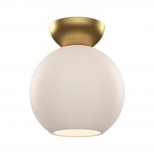  SF59708-BG/OP - Arcadia 8-in Brushed Gold/Opal Glass 1 Light Semi Flush Mount