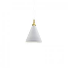  492710-WH/GD - Dorothy 10-in White With Gold Detail 1 Light Pendant