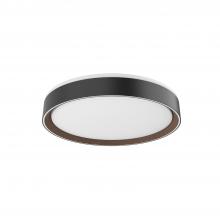 Kuzco Lighting FM43916-BK/WT-5CCT - Essex 16-in Black/Walnut LED Flush Mount