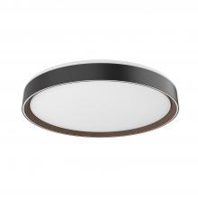 Kuzco Lighting FM43920-BK/WT-5CCT - Essex 20-in Black/Walnut LED Flush Mount