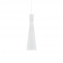 Kuzco Lighting 493206-WH/GD - Vanderbilt 6-in White With Gold Detail 1 Light Pendant