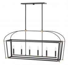 Hinkley Lighting 4054BK - Medium Six Light Open Frame Linear