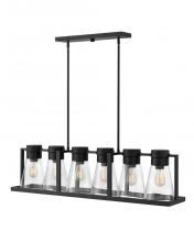 Hinkley Lighting 63306BK-CL - Medium Six Light Linear