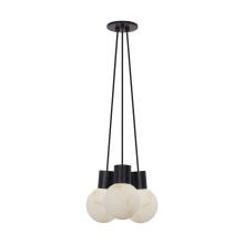 VC Modern TECH Lighting SLCH542WDBB - Mina Alabaster 3-Light Small Chandelier