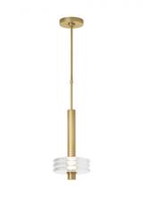 VC Modern TECH Lighting KWPD21227CNB - Kelly Wearstler Laurel 1-light dimmable LED large pendant with natural brass finish & crystal shade