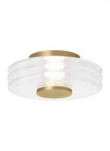 VC Modern TECH Lighting KWFM20827CNB - Kelly Wearstler Laurel 1-light dimmable LED small flush with natural brass finish and crystal shade