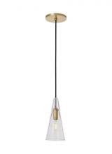 VC Modern TECH Lighting SLPD280CNB - Sean Lavin Lustra 1-light dimmable small accent pendant with natural brass finish and glass shade