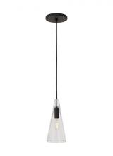 VC Modern TECH Lighting SLPD280CB - Sean Lavin Lustra 1-light dimmable small accent pendant with nightshade black finish and glass shade