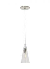 VC Modern TECH Lighting SLPD280CN - Sean Lavin Lustra 1-light dimmable small accent pendant with polished nickel finish and glass shade