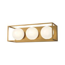 Alora Lighting VL519319AGOP - Amelia 19-in Aged Gold/Opal Matte Glass 3 Lights Vanity