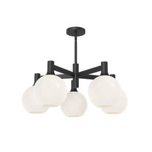  CH506129MBCL - Castilla 29-in Clear Glass/Matte Black 5 Lights Chandeliers