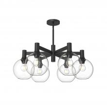  CH506230MBCL - Castilla 29-in Clear Glass/Matte Black 6 Lights Chandeliers