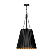  PD528116MB - Plisse 16-in Matte Black 1 Light Pendant