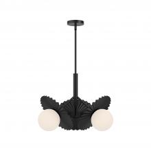 Alora Lighting CH501322MBOP - Plume 21-in Matte Black/Opal Glass 3 Lights Chandeliers