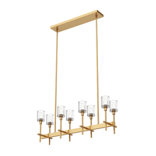 Alora Lighting LP314308VBCC - SALITA 8 LIGHT LINEAR PENDANT VINTAGE BRASS CLEAR CRYSTAL